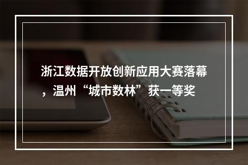 浙江数据开放创新应用大赛落幕，温州“城市数林”获一等奖