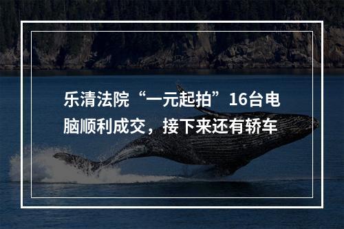 乐清法院“一元起拍”16台电脑顺利成交，接下来还有轿车