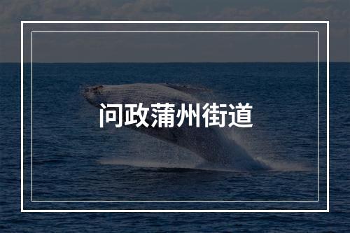 问政蒲州街道