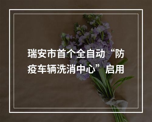 瑞安市首个全自动“防疫车辆洗消中心”启用