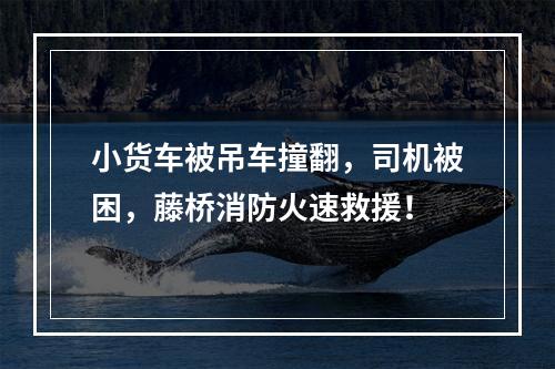 小货车被吊车撞翻，司机被困，藤桥消防火速救援！