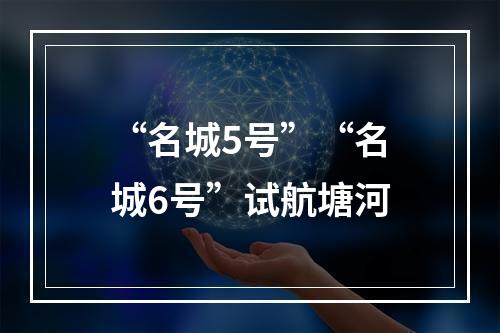 “名城5号”“名城6号”试航塘河
