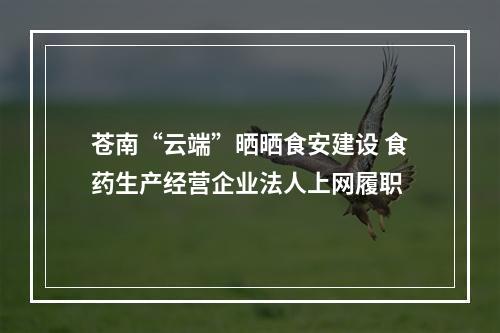 苍南“云端”晒晒食安建设 食药生产经营企业法人上网履职