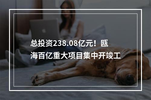 总投资238.08亿元！瓯海百亿重大项目集中开竣工