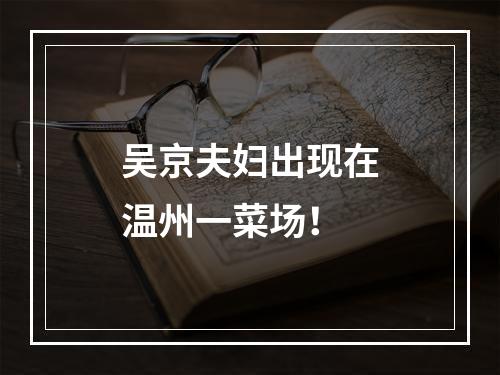 吴京夫妇出现在温州一菜场！