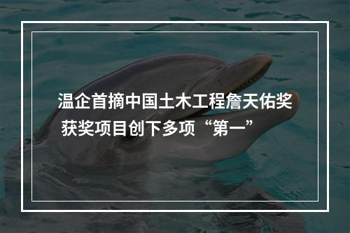 温企首摘中国土木工程詹天佑奖 获奖项目创下多项“第一”
