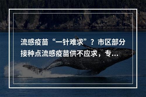 流感疫苗“一针难求”？市区部分接种点流感疫苗供不应求，专家这样说……
