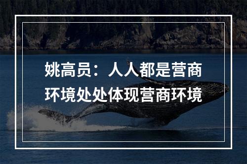 姚高员：人人都是营商环境处处体现营商环境