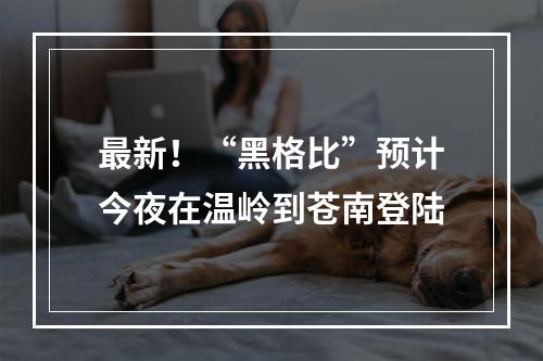 最新！“黑格比”预计今夜在温岭到苍南登陆
