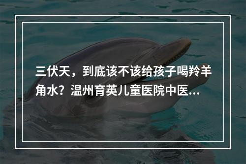 三伏天，到底该不该给孩子喝羚羊角水？温州育英儿童医院中医科主任陈捷为你解惑