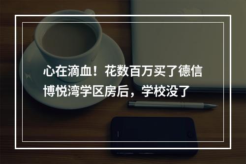 心在滴血！花数百万买了德信博悦湾学区房后，学校没了