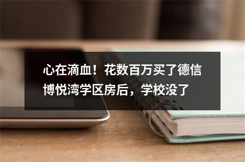 心在滴血！花数百万买了德信博悦湾学区房后，学校没了