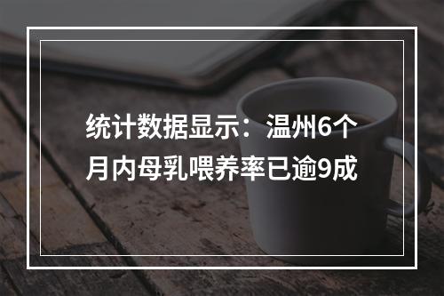 统计数据显示：温州6个月内母乳喂养率已逾9成