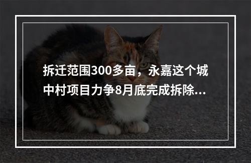 拆迁范围300多亩，永嘉这个城中村项目力争8月底完成拆除工作