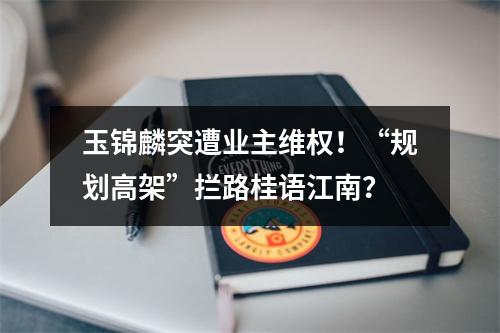 玉锦麟突遭业主维权！“规划高架”拦路桂语江南？