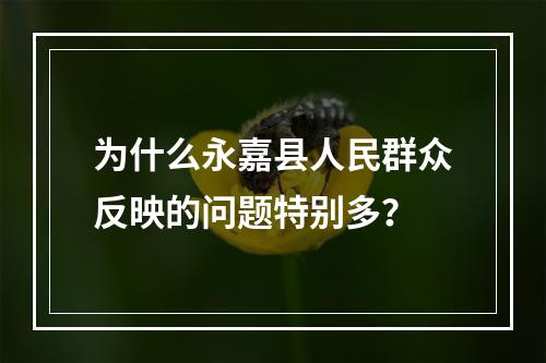 为什么永嘉县人民群众反映的问题特别多？
