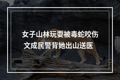 女子山林玩耍被毒蛇咬伤 文成民警背她出山送医