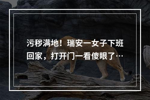 污秽满地！瑞安一女子下班回家，打开门一看傻眼了…