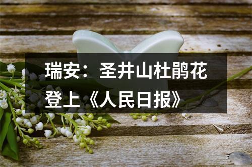瑞安：圣井山杜鹃花登上《人民日报》