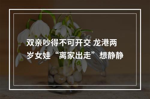 双亲吵得不可开交 龙港两岁女娃“离家出走”想静静