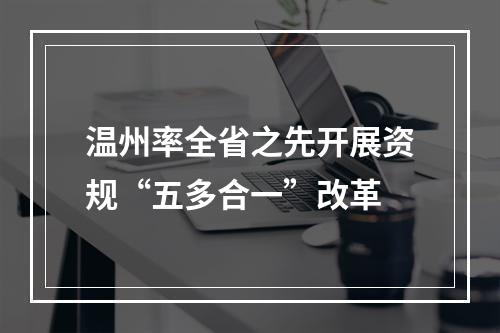 温州率全省之先开展资规“五多合一”改革