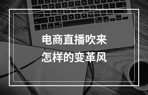 电商直播吹来怎样的变革风