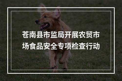 苍南县市监局开展农贸市场食品安全专项检查行动