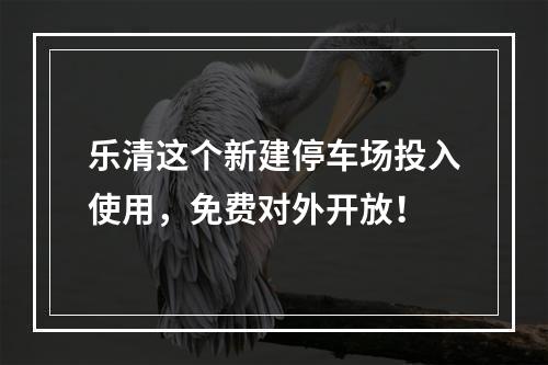 乐清这个新建停车场投入使用，免费对外开放！