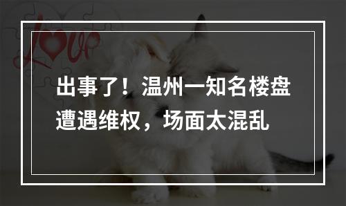 出事了！温州一知名楼盘遭遇维权，场面太混乱