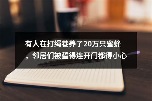 有人在打绳巷养了20万只蜜蜂，邻居们被蜇得连开门都得小心