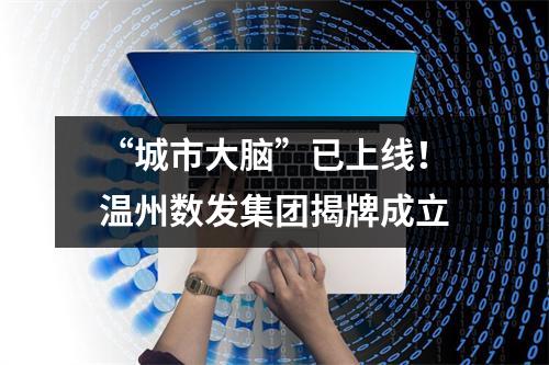 “城市大脑”已上线！温州数发集团揭牌成立