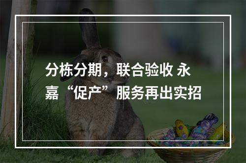 分栋分期，联合验收 永嘉“促产”服务再出实招