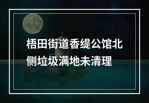 梧田街道香缇公馆北侧垃圾满地未清理
