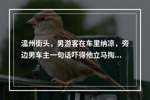 温州街头，男游客在车里纳凉，旁边男车主一句话吓得他立马掏出手机……