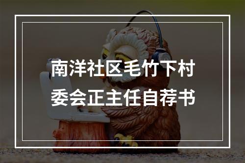 南洋社区毛竹下村委会正主任自荐书