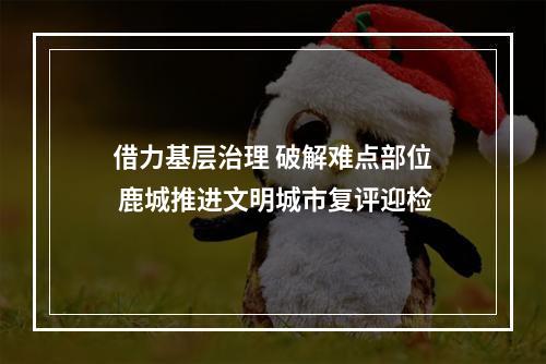 借力基层治理 破解难点部位 鹿城推进文明城市复评迎检