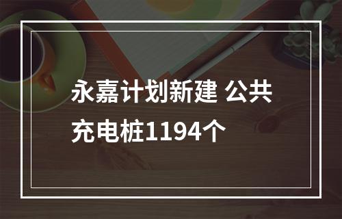 永嘉计划新建 公共充电桩1194个