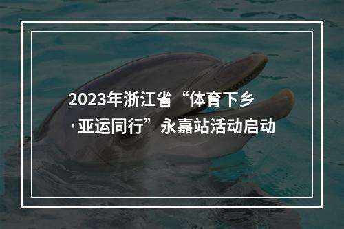 2023年浙江省“体育下乡·亚运同行”永嘉站活动启动