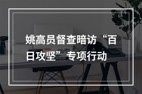姚高员督查暗访“百日攻坚”专项行动