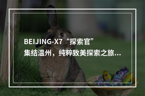 BEIJING-X7“探索官”集结温州，纯粹致美探索之旅即刻启程
