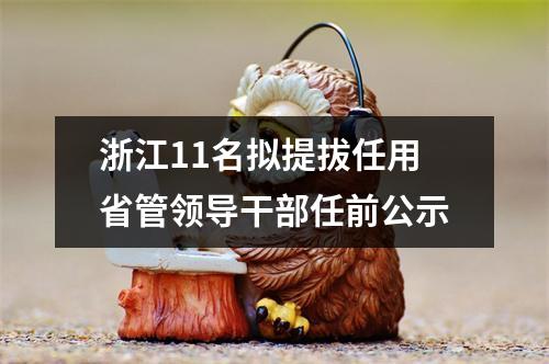 浙江11名拟提拔任用省管领导干部任前公示