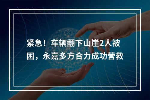 紧急！车辆翻下山崖2人被困，永嘉多方合力成功营救