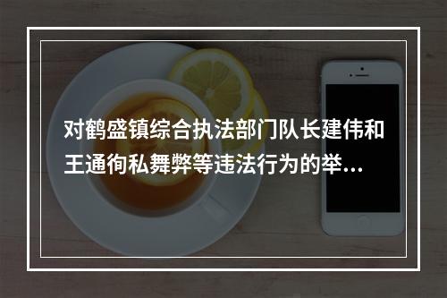 对鹤盛镇综合执法部门队长建伟和王通徇私舞弊等违法行为的举报
