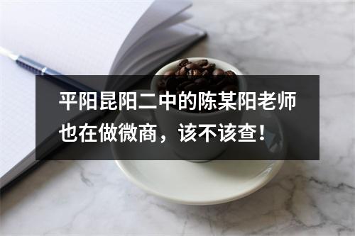 平阳昆阳二中的陈某阳老师也在做微商，该不该查！