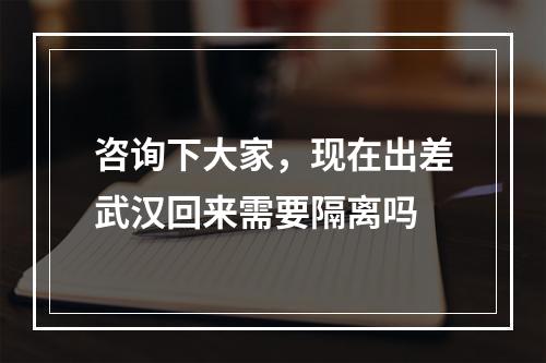咨询下大家，现在出差武汉回来需要隔离吗
