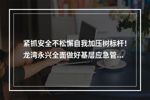 紧抓安全不松懈自我加压树标杆！龙湾永兴全面做好基层应急管理工作