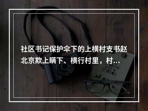 社区书记保护伞下的上横村支书赵北京欺上瞒下、横行村里，村民无处申诉。可悲！可恨！