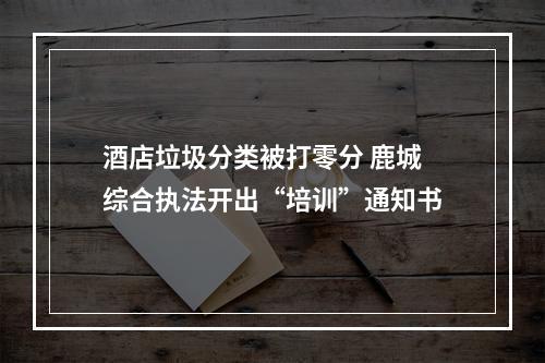 酒店垃圾分类被打零分 鹿城综合执法开出“培训”通知书