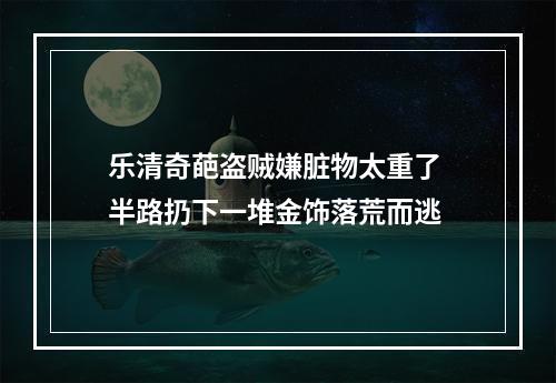乐清奇葩盗贼嫌脏物太重了 半路扔下一堆金饰落荒而逃