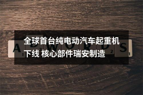 全球首台纯电动汽车起重机下线 核心部件瑞安制造
